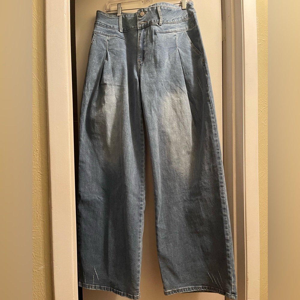 Wide-Leg Denim Jeans